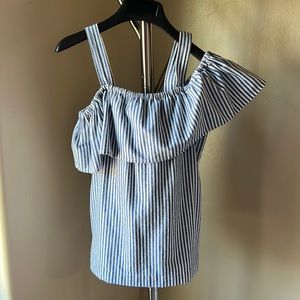 J.Crew striped ruffle top